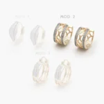 Arracadas Chapa de Oro Zirconias Grupo 18 - Modelo 1