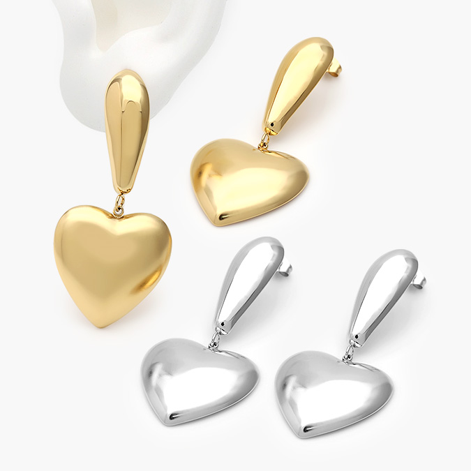 AA10135 Aretes Corazón Acero Inoxidable 135 - Imagen 1