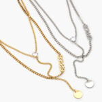 Layer Moneda Zirconia Blanca Acero Inoxidable 422