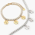 Pulsos Acero Inoxidable Trébol Zirconia 594 - Oro