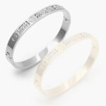 Brazalete Acero Inoxidable Tornillo Zirconias 600 - Oro