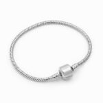 Pulso para Charms Barril Chapa de Rodio 006 - 18cm.