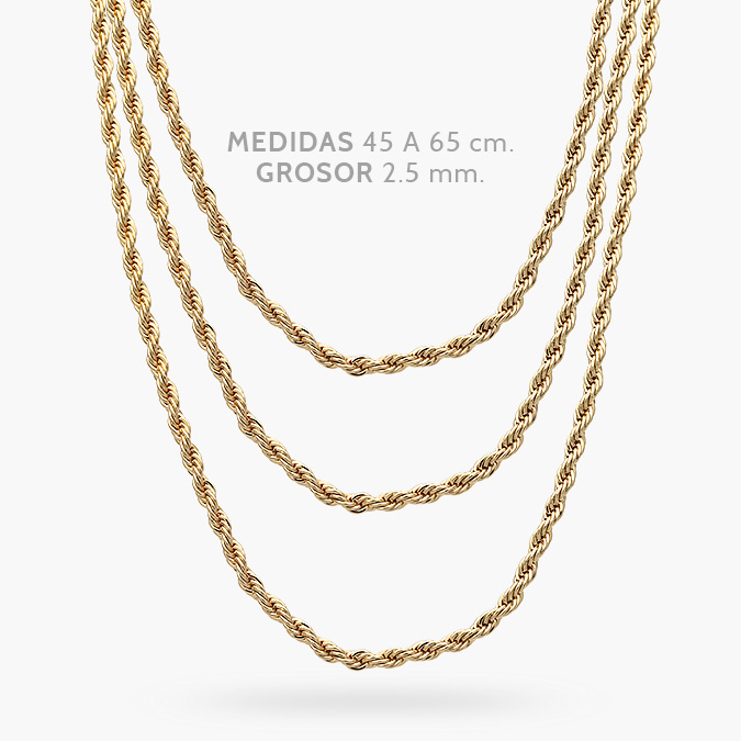 CC31 Cadena Torsal 2.5mm. Chapa de Oro 31 - Imagen 1