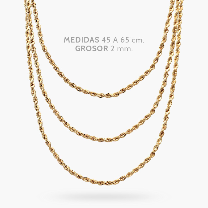 CC32 Cadena Torsal 2mm. Chapa de Oro 32 - Imagen 1
