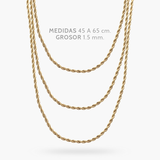 CC33 Cadena Torsal 1.5mm. Chapa de Oro 33 - Imagen 1