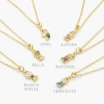 Collar Chapa de Oro Princesas Zirconias 0404 - Ariel