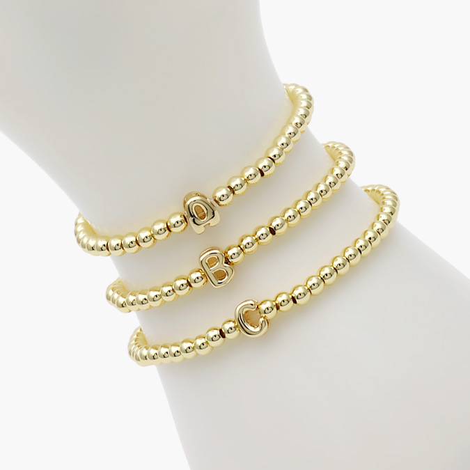 CPI0002 Pulso Elástico Chapa de Oro Iniciales - Imagen 1