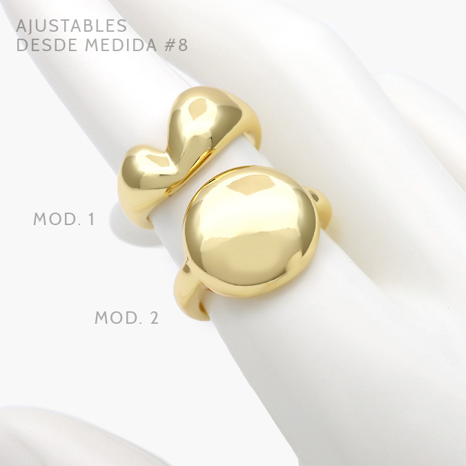 CTB1053 Anillo Chunky Chapa de oro 1053 - Imagen 1