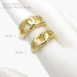 Anillo Liso Chunky Eslabones Chapa de oro 1062
