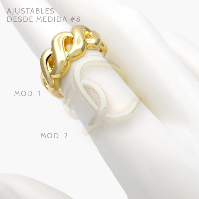 CTB1064-1 Anillo Chunky Trenzado Chapa de oro 1064 - Imagen 1