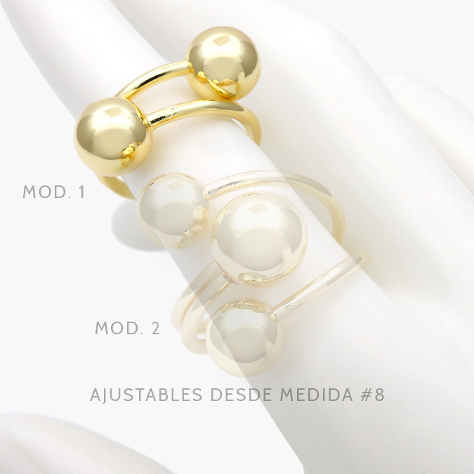 CTB1077 Anillo Chunky Esfera Chapa de oro 1077 - Imagen 1