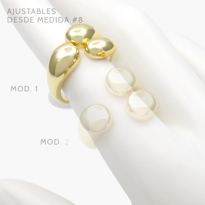 CTB1084 Anillo Chunky Chapa de oro 1084 - Imagen 1