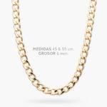 Cadena Barbada 6mm. Chapa de Oro 122