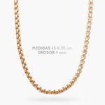 Cadena 4mm. Chapa de Oro 124 - 45cm.