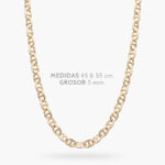 Cadena 5mm. Chapa de Oro 127 - 45cm.