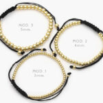 Pulso Macramé Bolitas Chapa de Oro 782 - 3mm.