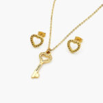 Juego Acero Inoxidable Llave Corazón 0069