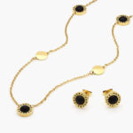 Juego Largo Acero Inoxidable Zirconia Negra 0082