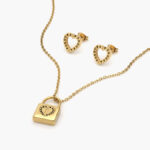 Juego Acero Inoxidable Candado Corazon 0141
