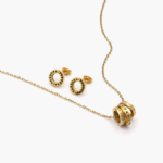 Juego Acero Inoxidable Triple Aros Corazones 0166