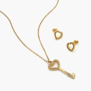 Juego Acero Inoxidable Llave Corazón 0181
