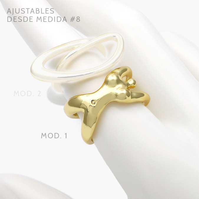 marcaca1526 Anillo Chunky Mujer Chapa de oro 1058 - Imagen 1