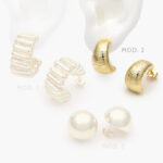 Aretes Lisos Chapa de Oro 558 - Modelo 1