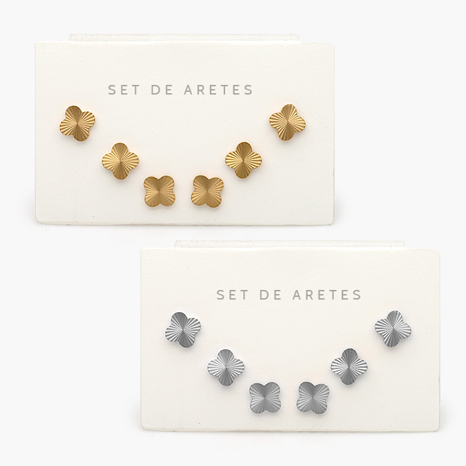 AA20046 Aretes Flores Acero Inoxidable 46 - Imagen 1