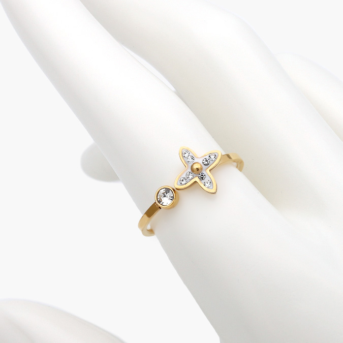 AB-0350-O Anillo Flores Acero Inoxidable 350 - Imagen 1