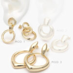 Aretes Chapa de Oro Chunky 563 - Modelo 1