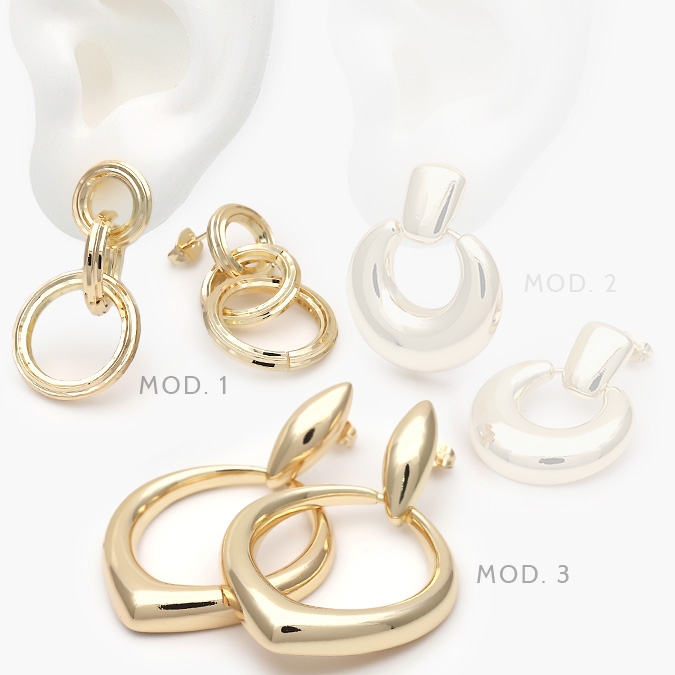 CA10563 Aretes Chapa de Oro Chunky 563 - Imagen 1