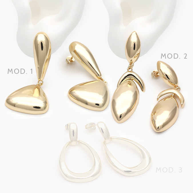 ca10565 Aretes Chapa de Oro Chunky 565 - Imagen 1