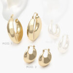 Arracadas Chunky Chapa de Oro 837