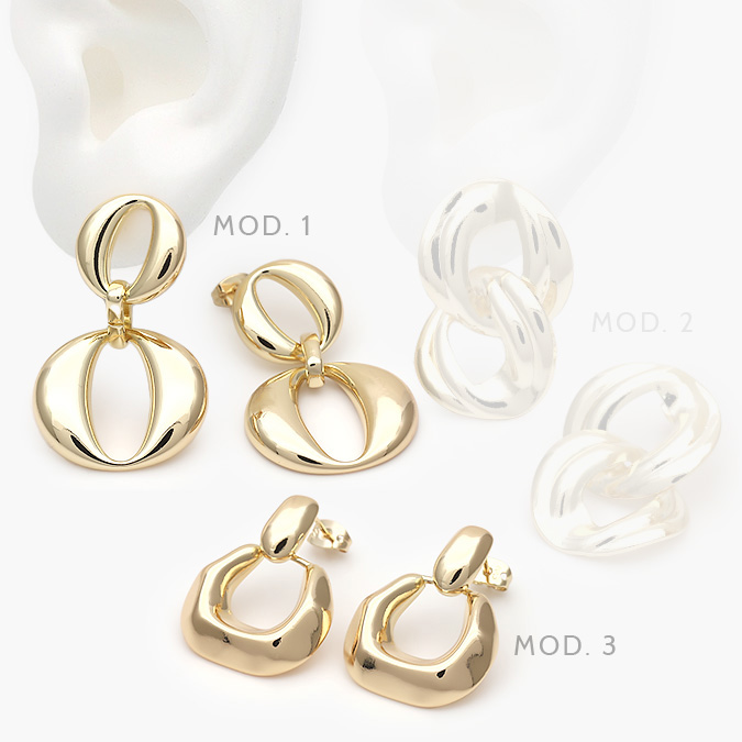 marcaca1213 Aretes Chapa de Oro Chunky 564 - Imagen 1