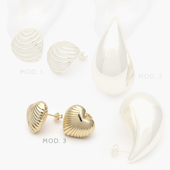 marcate258 Aretes Chapa de Oro 574 - Imagen 1