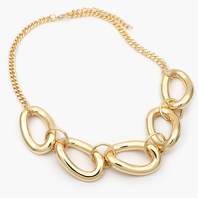 CD0446-1 Collar Chunky Chapa de Oro 446-1 - Imagen 1