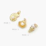 Mini Dije Concha con Perla Chapa de Oro - Modelo 1