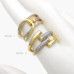 Anillo Zirconia Chapa de Oro 1104 - Modelo 1
