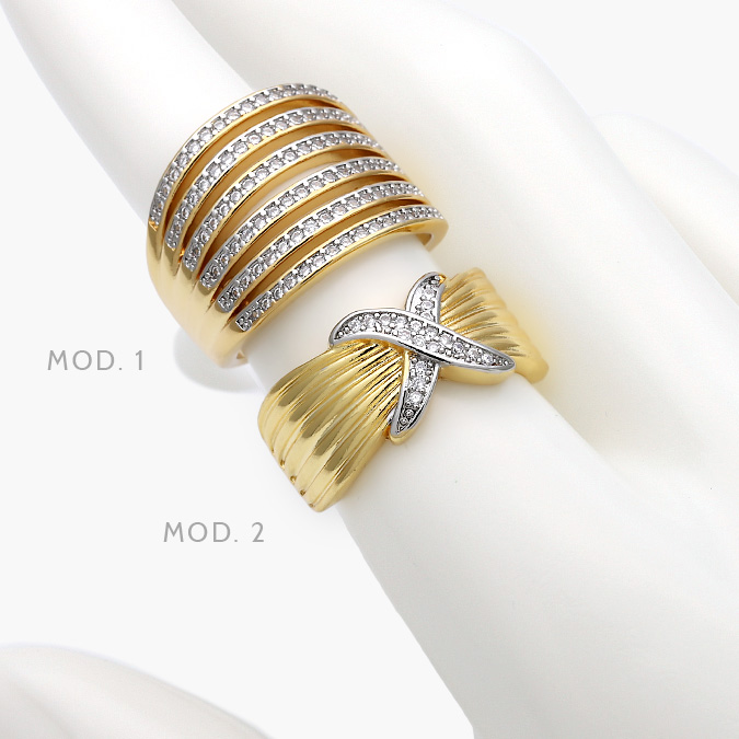 CTB1106 Anillo Zirconias Chapa de Oro 1106 - Imagen 1