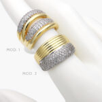 Anillo Zirconias Chapa de Oro 1107