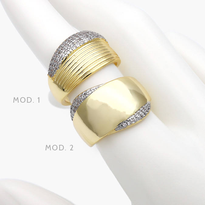 CTB1112 Anillo Zirconia Chapa de Oro 1112 - Imagen 1