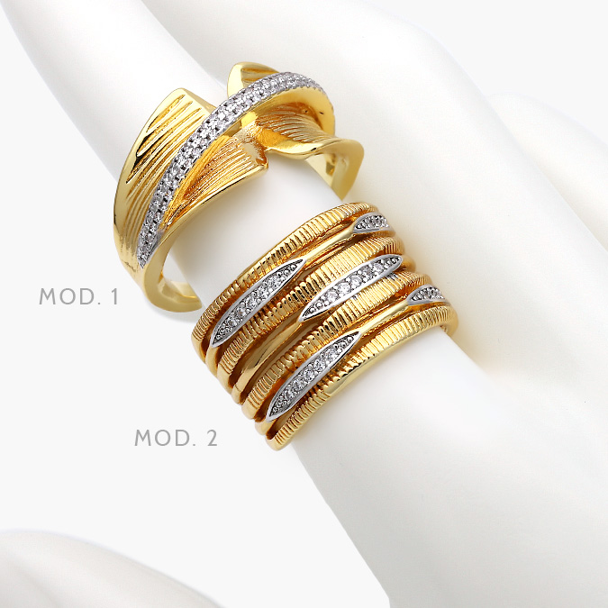 CTB1113 Anillo Zirconia Chapa de Oro 1113 - Imagen 1