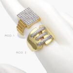 Anillo Zirconia Chapa de Oro 1117 - Modelo 1