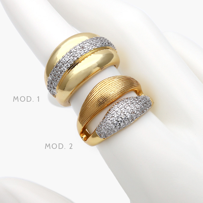 CTB1118 Anillo Zirconia Chapa de Oro 1118 - Imagen 1