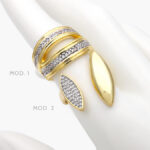 Anillo Zirconia Chapa de Oro 1126 - Modelo 1