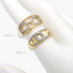 Anillo Zirconias Chapa de Oro 1129 - Modelo 1
