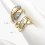 Anillo Bicolor LOVE Zirconias Blancas Chapa de Oro 1132