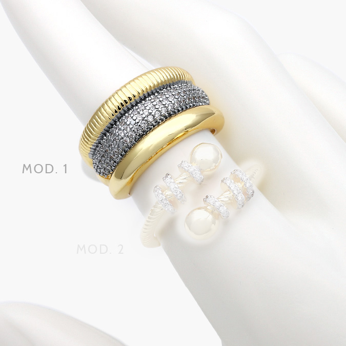 marcaca1522 Anillo Zirconia Chapa de Oro 1121 - Imagen 1