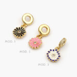 Dije Flor Esmalte Chapa de Oro 60 - Modelo 1