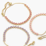 Pulsos Ajustable Ojo Turco Esmalte Rojo Rosa y Morado Chapa de Oro 212 - Rojo